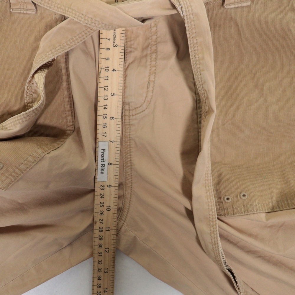 Abercrombie & Fitch Cargo Pant Y2K 2000's Utility Corduroy Tan Roll-up 33/16S - Picture 10 of 11